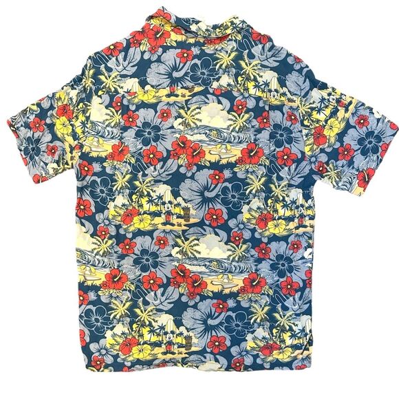 Disney Parks Aloha Hawaiian Shirt Medium Mickey Surfboard Tiki Surf Donald Pluto - Picture 2 of 10